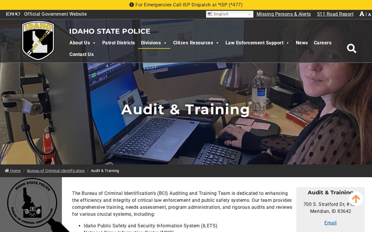 Idaho State Police BCI disposition audit program
